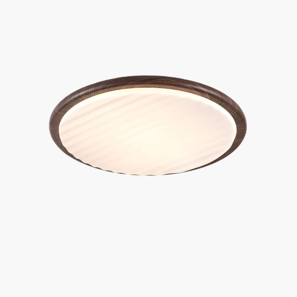 Round Wood Folding LED Bedroom Ceiling Light